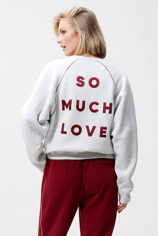 CATWALK JUNKIE Dames Truien & Vesten Graphic Sweater With Piping Lichtgrijs - Foto 6