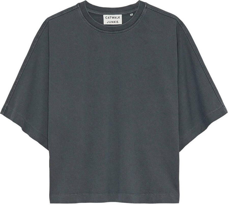 CATWALK JUNKIE Dames Tops & T-shirts Batsleeve Tshirt Donkergrijs - Foto 6