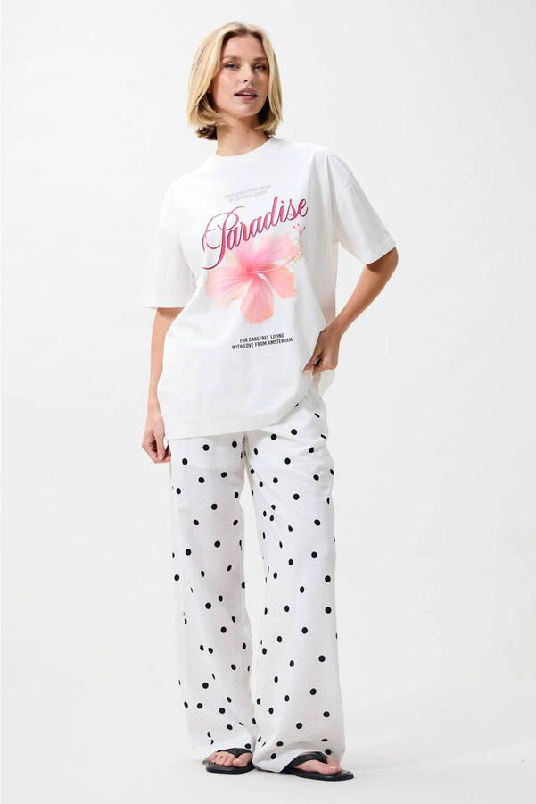 CATWALK JUNKIE Dames Tops & T-shirts Oversized Graphic T-shirt Gebroken Wit - Foto 7