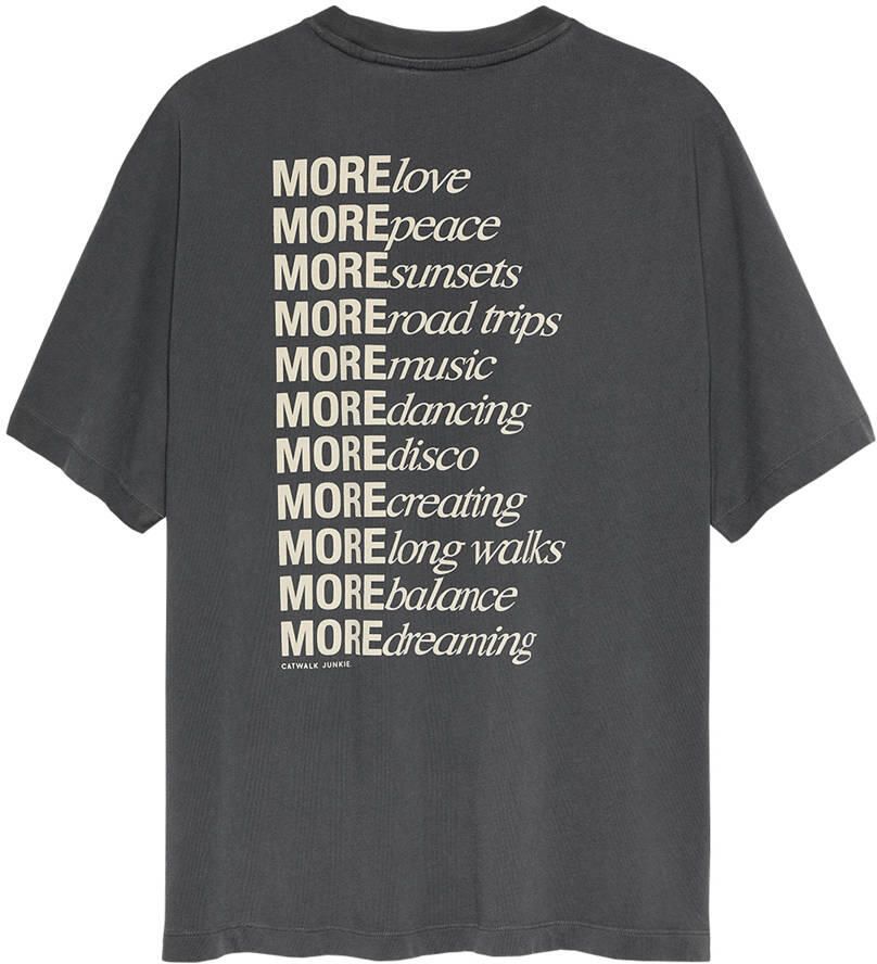 CATWALK JUNKIE Dames Tops & T-shirts Oversized Graphic Tshirt Donkergrijs