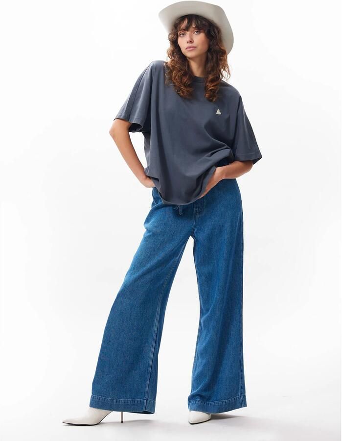 CATWALK JUNKIE Dames Tops & T-shirts Oversized Graphic Tshirt Donkergrijs - Foto 2