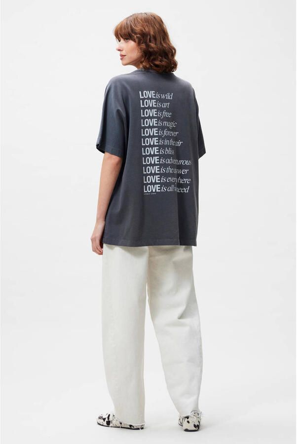 CATWALK JUNKIE Dames Tops & T-shirts Oversized Graphic Tshirt Donkergrijs - Foto 7