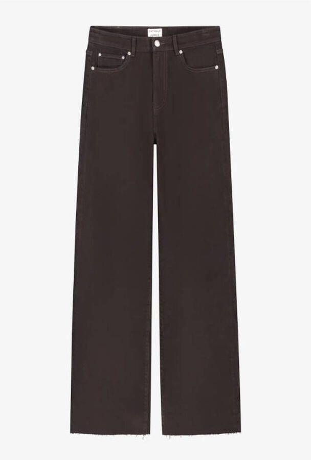 Catwalk Junkie wide leg jeans donkerbruin - Foto 2