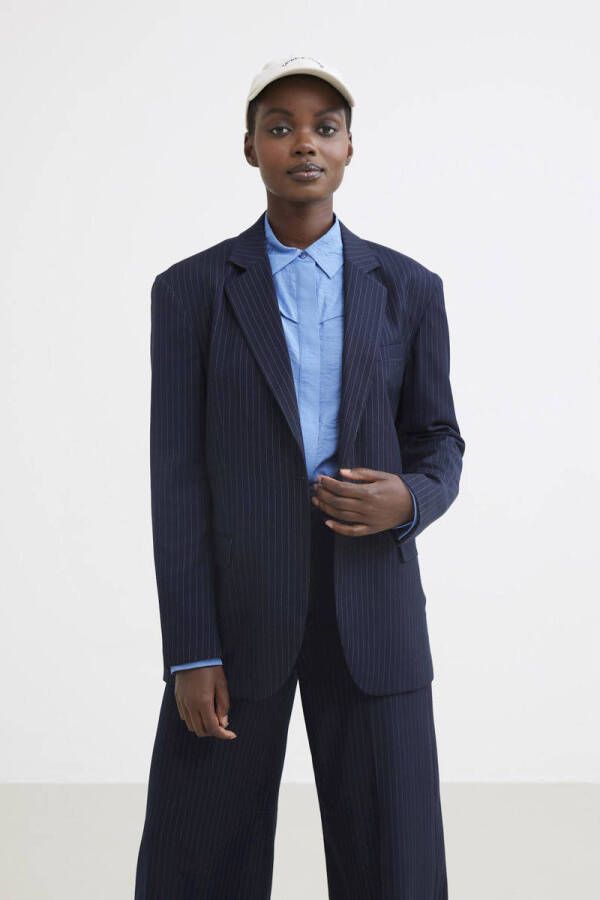 Catwalk Junkie gestreepte blazer donkerblauw