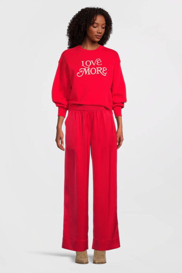 Catwalk Junkie satijn high waist loose fit pantalon TR LIA rood