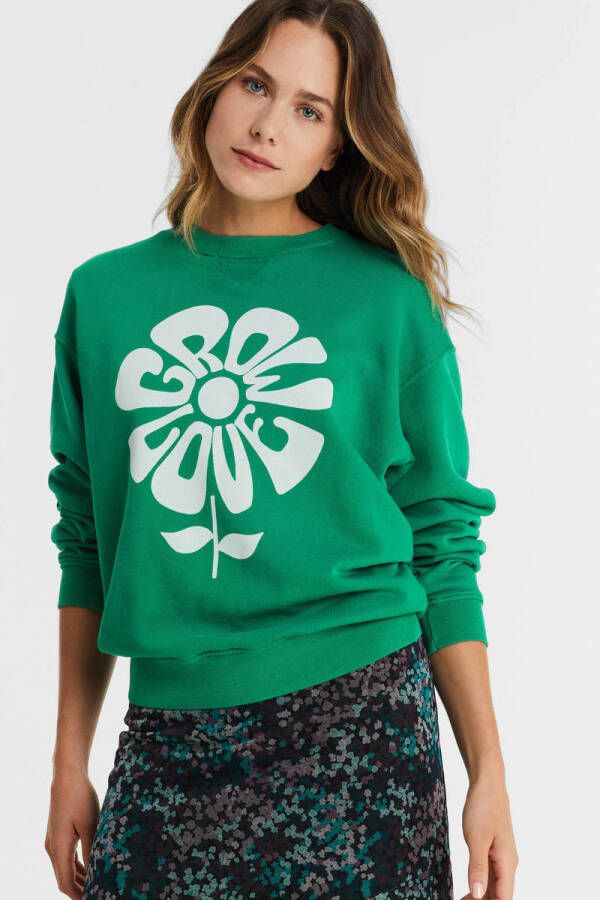 Catwalk Junkie sweater van biologisch katoen groen