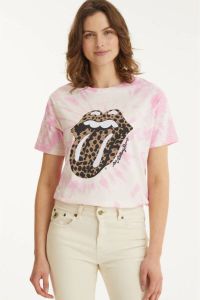 Catwalk Junkie tie-dye T-shirt Rolling Stones Harper van biologisch katoen roze