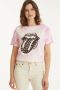 Catwalk Junkie tie-dye T-shirt Rolling Stones Harper van biologisch katoen roze - Thumbnail 1