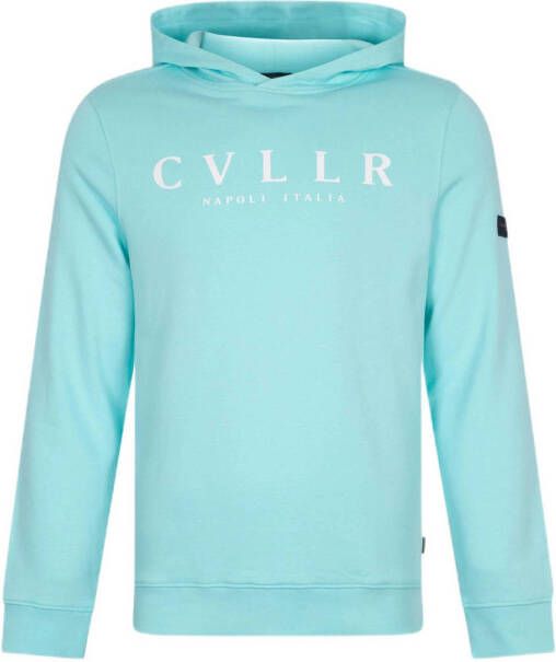 Cavallaro Napoli hoodie met logo acqua blue