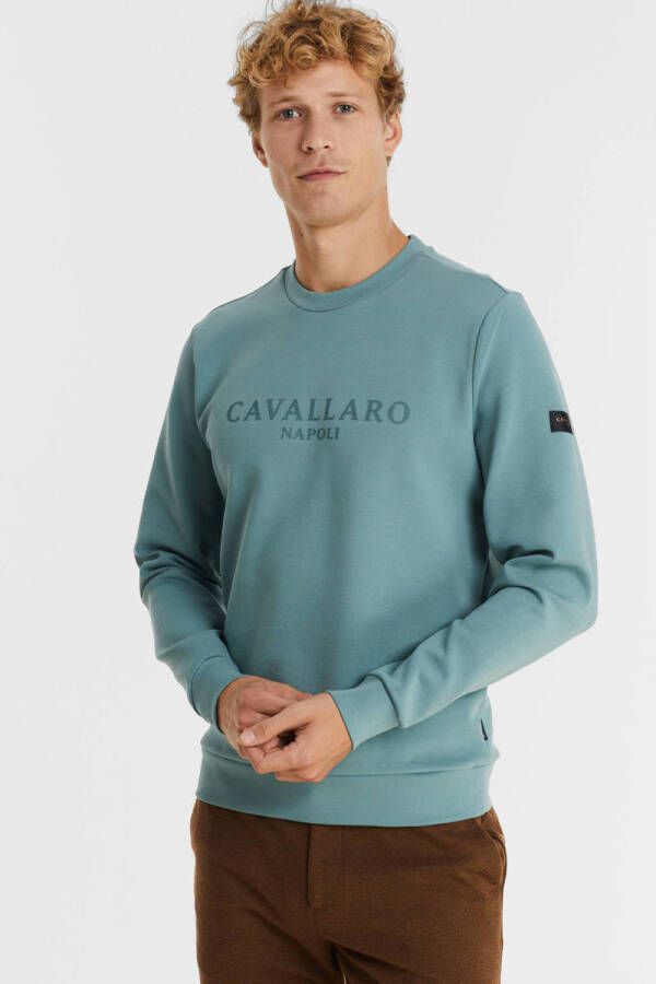 Cavallaro Napoli sweater met logo mid green