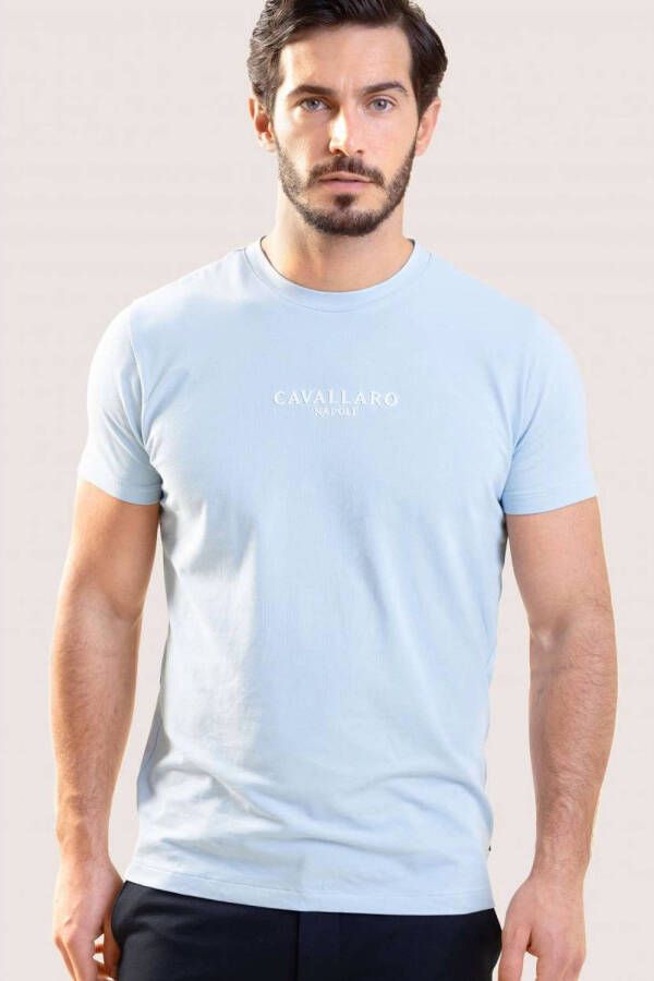 Cavallaro Napoli T-shirt Bari met logo light blue