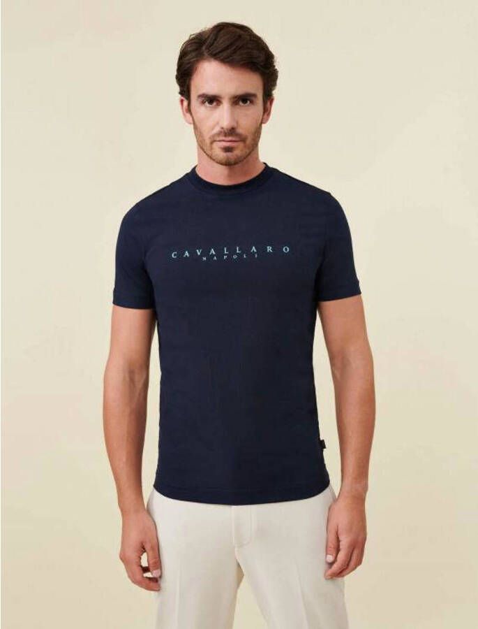 Cavallaro Napoli T-shirt Cavagio met logo dark blue