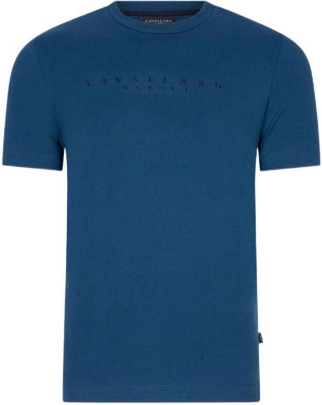 Cavallaro Napoli T-shirt Cavagio met logo petrol blue