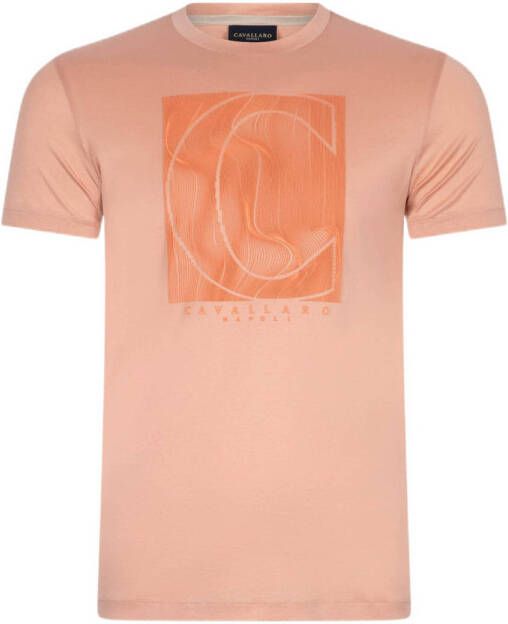 Cavallaro Napoli T-shirt Onda met printopdruk old pink