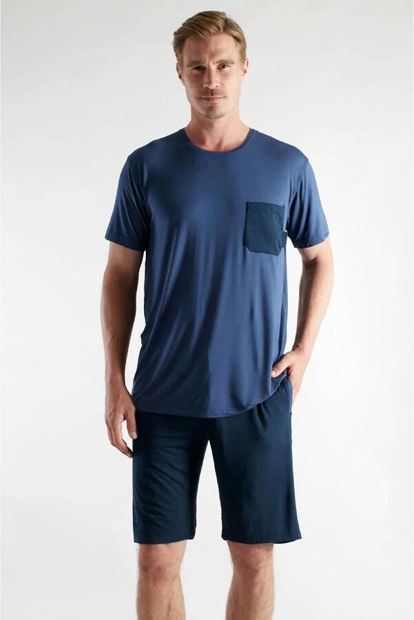 CECEBA bamboe shortama blauw