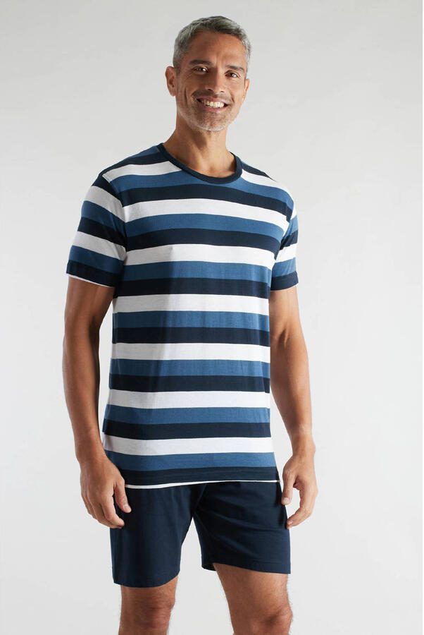 Ceceba +size shortama met strepen donkerblauw wit - Foto 3