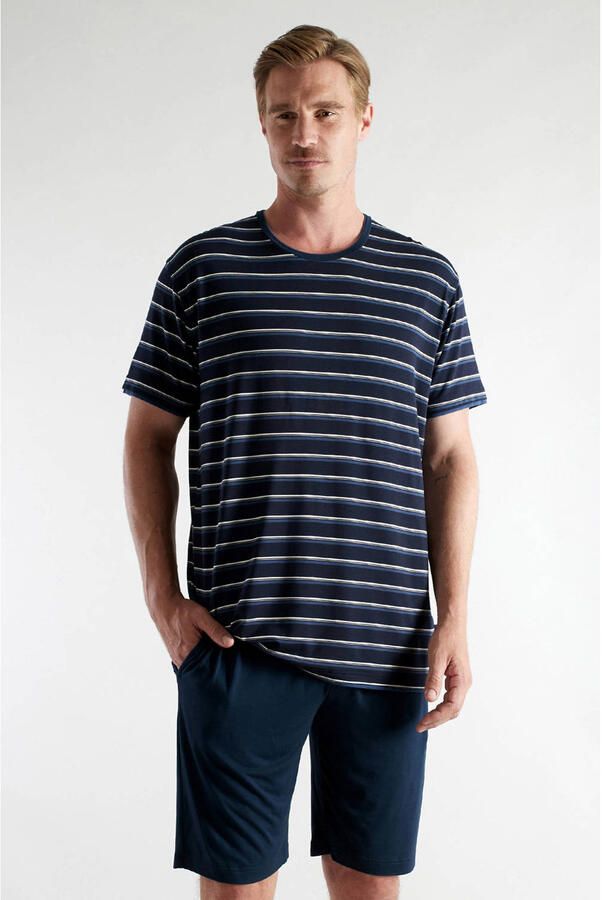 CECEBA shortama met bamboe donkerblauw