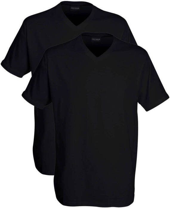 CECEBA +size ondershirt (set van 2) zwart