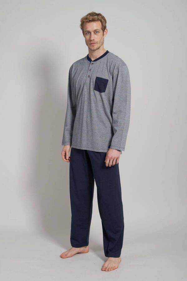 CECEBA +size pyjama grijs donkerblauw - Foto 2