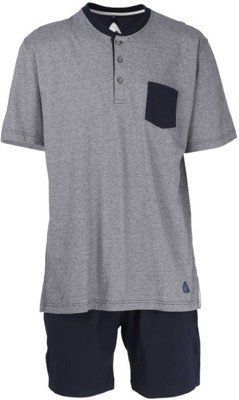 CECEBA +size shortama grijs donkerblauw - Foto 4