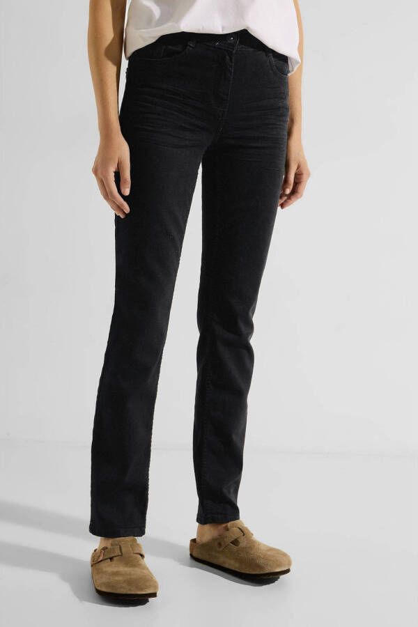 CECIL high waist straight jeans black denim