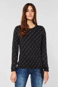 CECIL sweater met all over print zwart wit