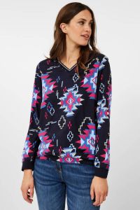 CECIL top Graphic Print Blouse met grafische print donkerblauw