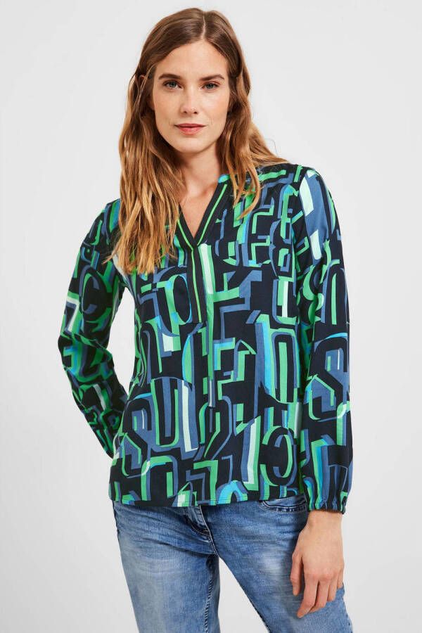 CECIL top met all over print multi