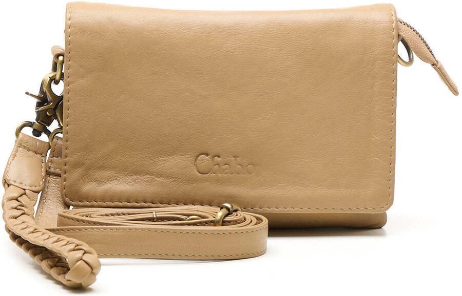 Chabo Bags leren crossbody tas Borneo Style beige