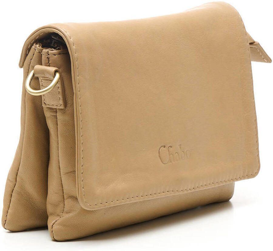 Chabo Bags leren crossbody tas Borneo Style beige - Foto 2