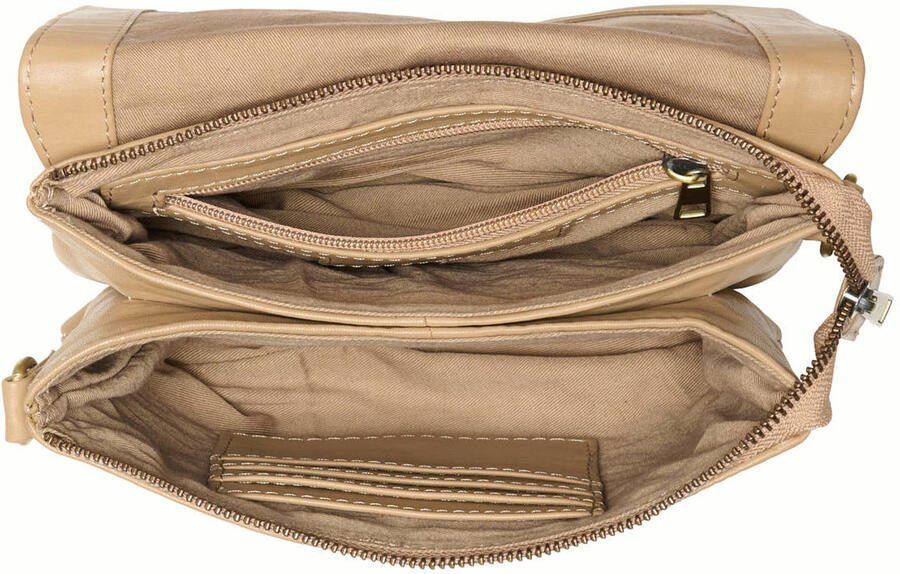 Chabo Bags leren crossbody tas Borneo Style beige - Foto 3