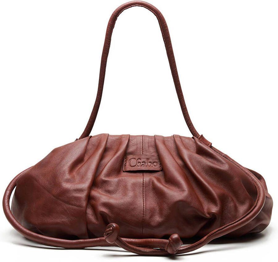 Chabo Bags leren crossbody tas Bristol roodbruin