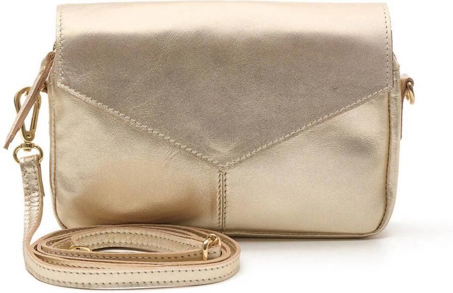 Chabo Bags leren crossbody tas Rio Romy goudkleurig
