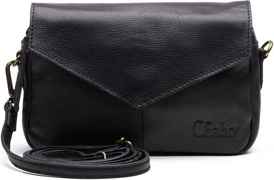 Chabo Bags leren crossbody tas Rio Romy Plain zwart