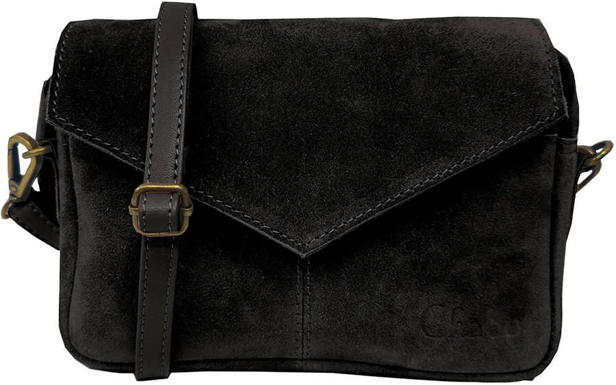 Chabo Bags suède crossbody tas Rio Romy zwart