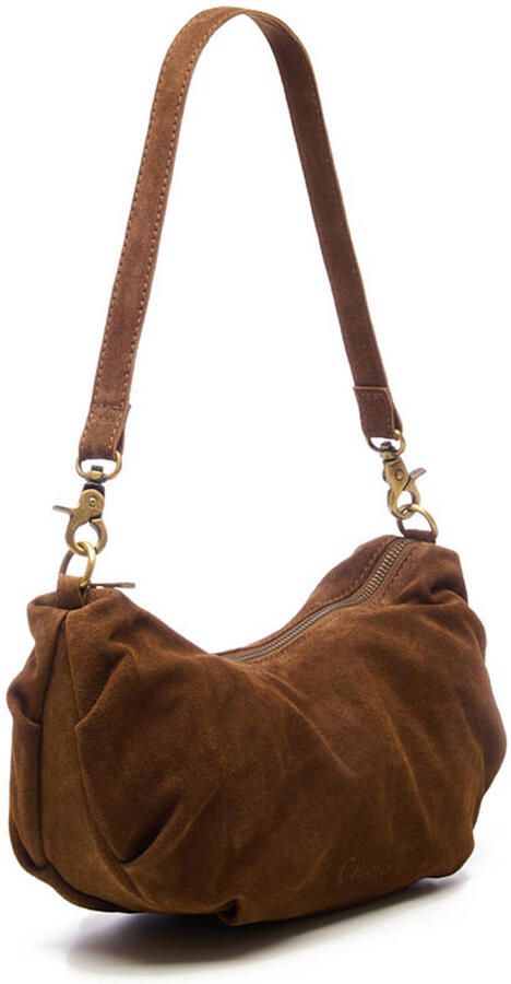 Chabo Bags suede schoudertas Bobby Banana bruin - Foto 3