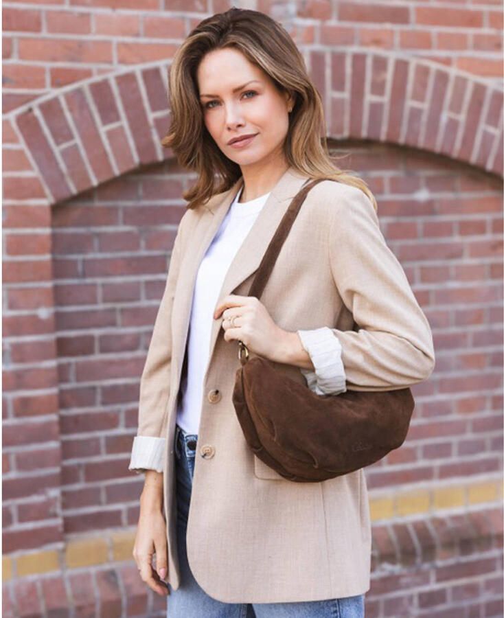 Chabo Bags suede schoudertas Bobby Banana bruin - Foto 2