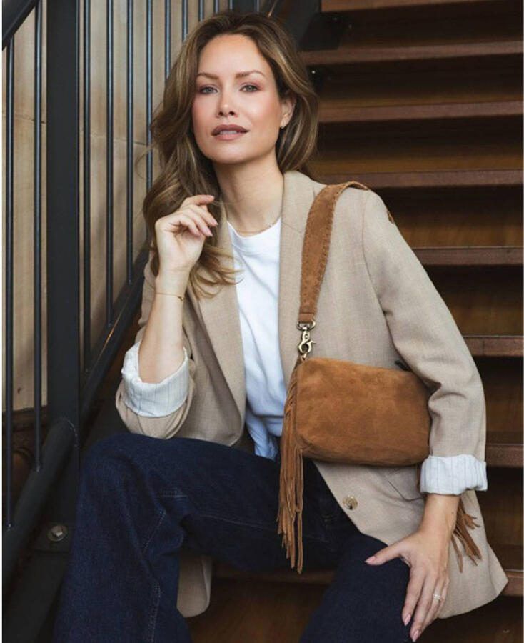 Chabo Bags suede schoudertas Stormy Fringes cognac - Foto 2