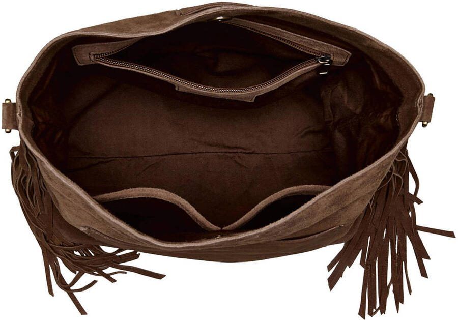 Chabo Bags suede schoudertas Stormy Fringes donkerbruin - Foto 3