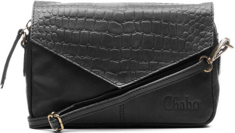 Chabo Bags leren crossbody tas Rio Romy zwart