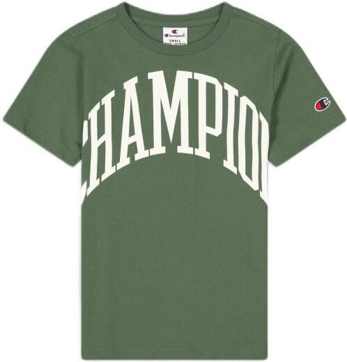 Champion T-shirt met logo kaki
