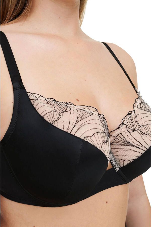 Chantelle Pulp niet-voorgevormde beugelbh Tattoo Love zwart beige - Foto 3