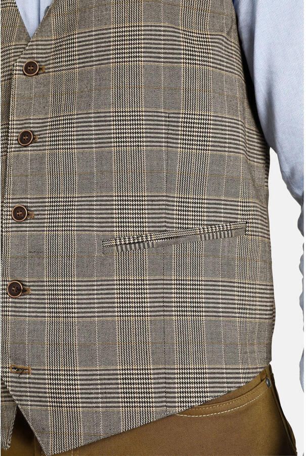 Charles Colby geruit gilet DUKE EDWARD Plus Size bruin - Foto 2