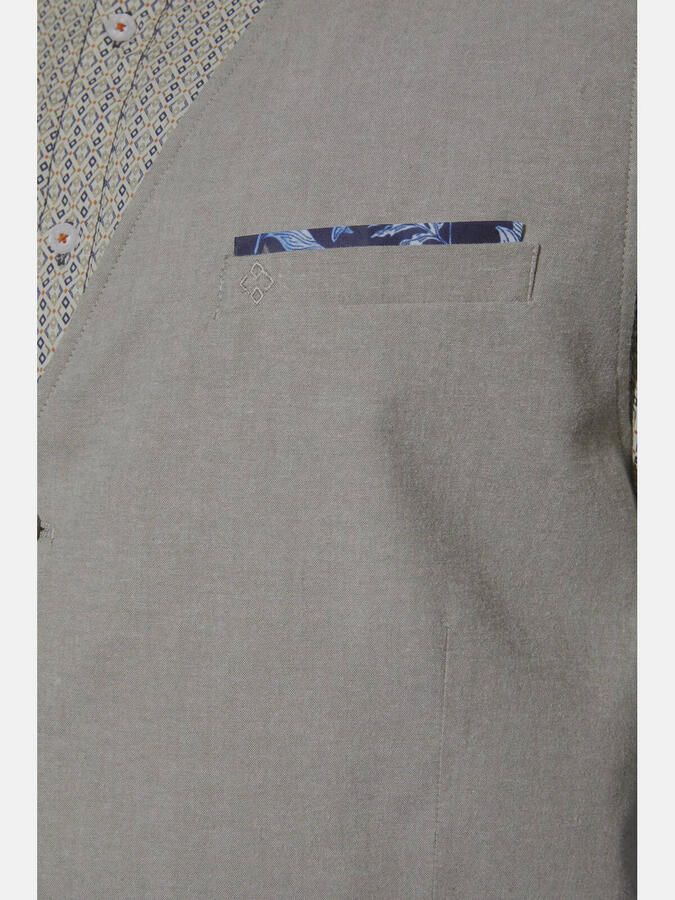 Charles Colby gilet DUKE BARNABOR Plus Size met all over print grijs - Foto 1