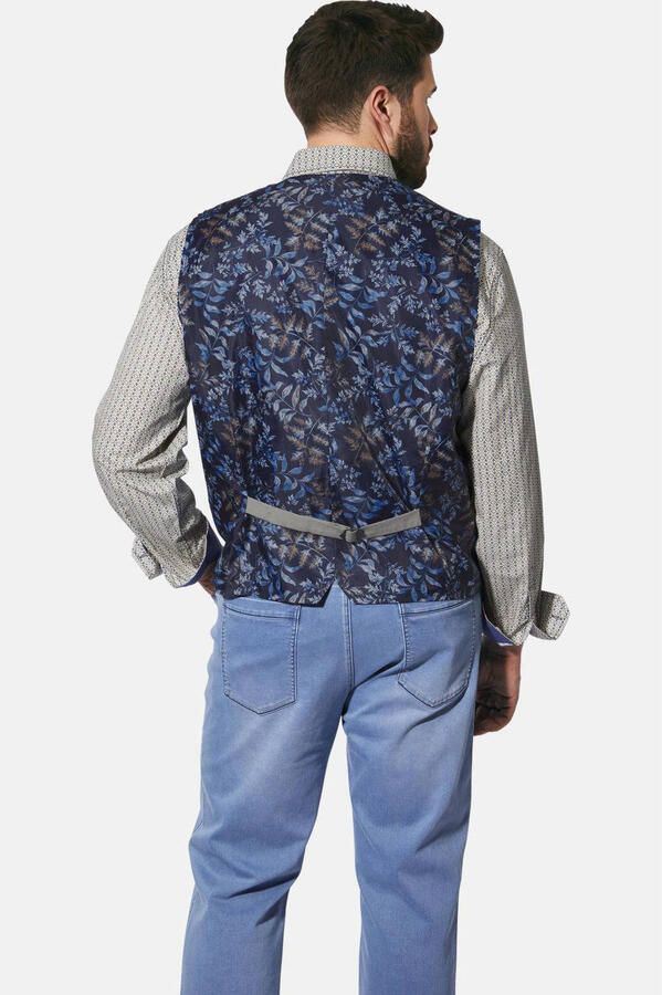 Charles Colby gilet DUKE BARNABOR Plus Size met all over print grijs - Foto 2