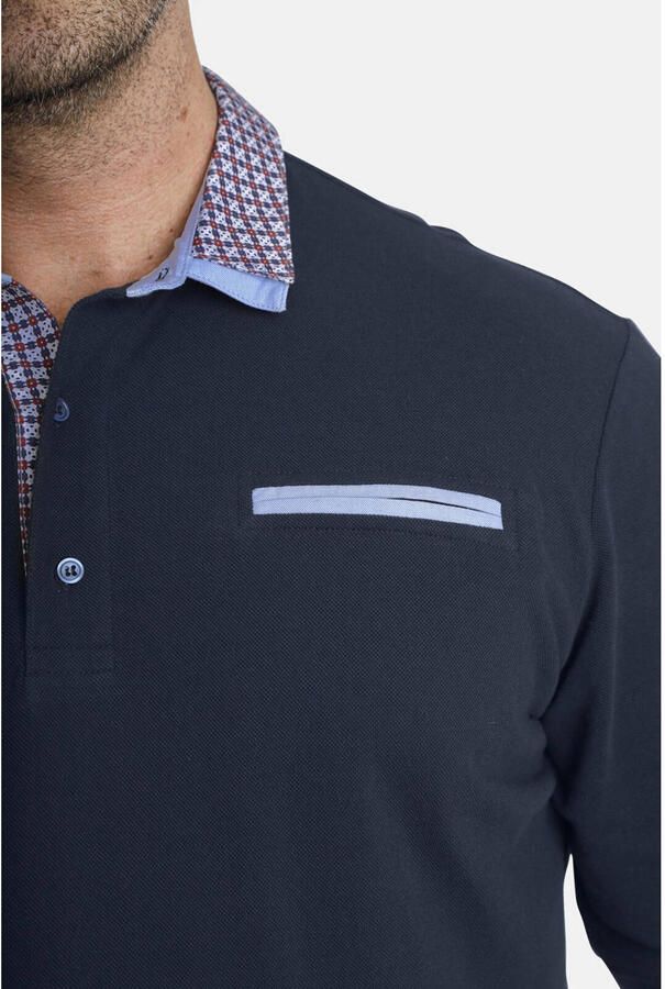 Charles Colby Poloshirt met lange mouwen EARL CHAD met dubbele kraag