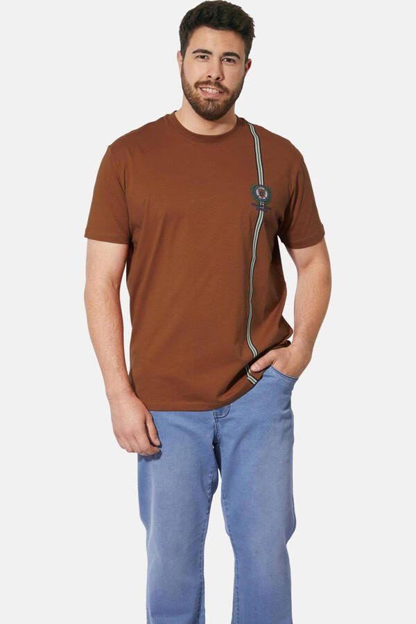 Charles Colby oversized T-shirt EARL SULLIVAN Plus Size bruin - Foto 1