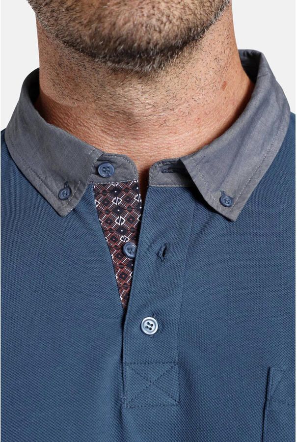 Charles Colby Poloshirt met lange mouwen DUKE BRENNAN fijn kabel breimotief