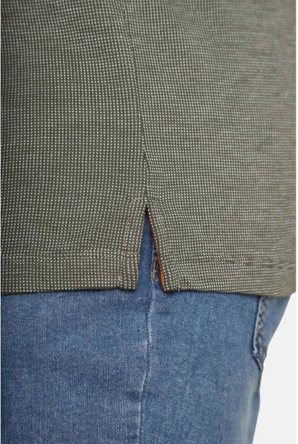 Charles Colby regular fit longsleeve EARL MARCUS Plus Size met all over print olijfgroen