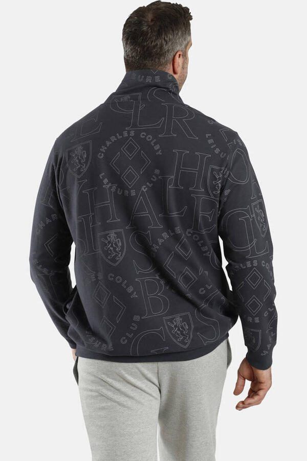 Charles Colby sweater EARL EVERTS Plus Size met printopdruk grijs - Foto 3